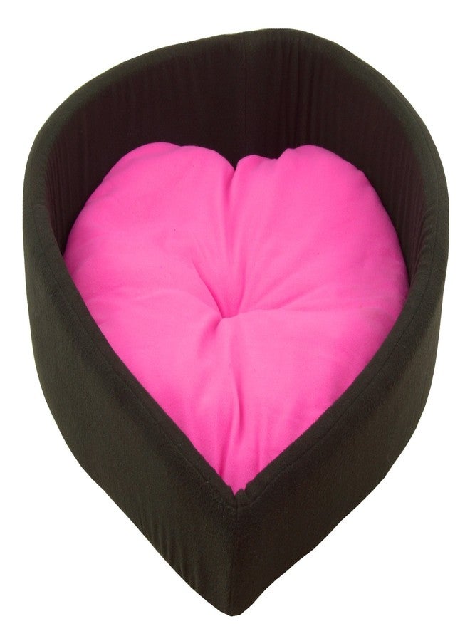 Fluffy's Luxurious Pink & Black Soft Dog/Cat Bed Heart Shape (Export Quality)- XL - Image 2